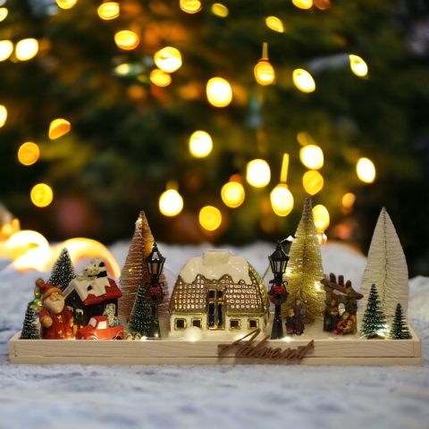 Karácsonyi falu jelenet