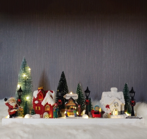 Karácsonyi falu jelenet 